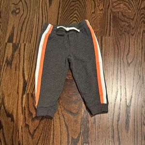 Kids Charcoal Joggers with Orange Stripes